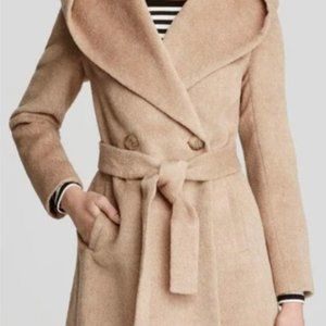 Trina Turk (wool & alpaca belted wrap coat, beige 4)